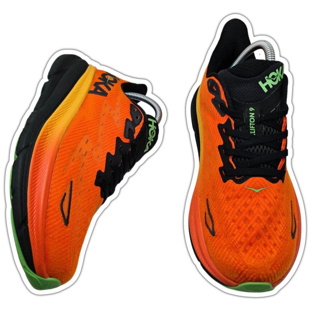Hoka One One Clifton 9 Flame Vibrant Orange Mens 7.5D Running Shoes